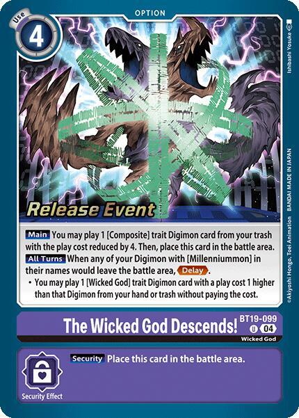 The Wicked God Descends!, Release Special Booster 2.0 Celebration Event Cards BT19-099 U