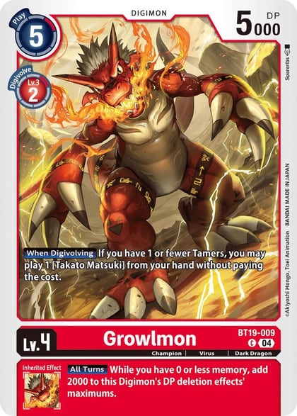 Growlmon, Release Special Booster 2.5 BT19-009 C