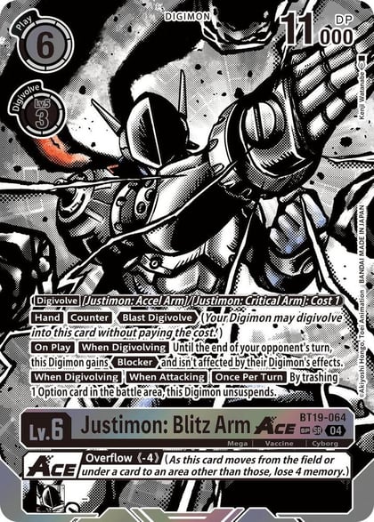 Justimon: Blitz Arm ACE (Textured), Release Special Booster 2.5 BT19-064 SR