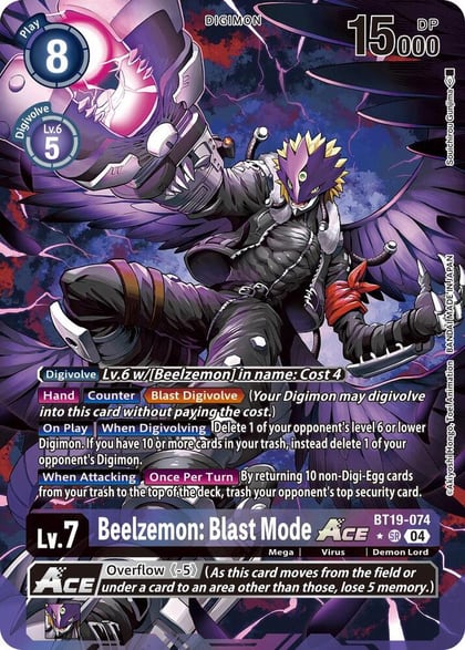 Beelzemon: Blast Mode ACE (Alternate Art), Release Special Booster 2.5 BT19-074 SR