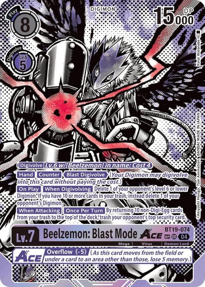 Beelzemon: Blast Mode ACE (Textured), Release Special Booster 2.5 BT19-074 SR