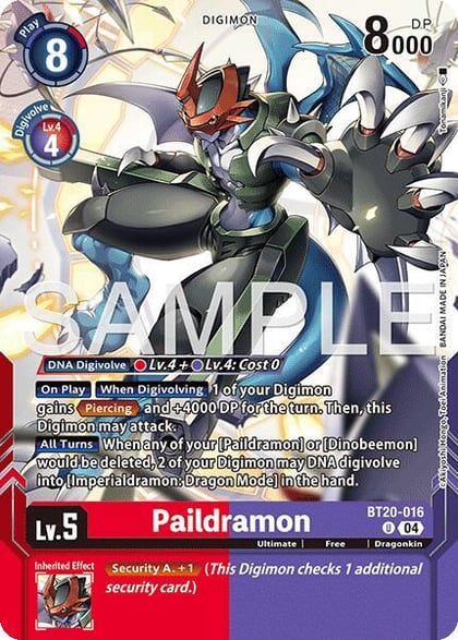 Paildramon (Digimon Card Game Playmat & Card Set), Release Special Booster 2.5 BT20-016 U