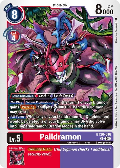Paildramon, Release Special Booster 2.5 BT20-016 U