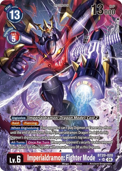 Imperialdramon: Fighter Mode (Alternate Art), Release Special Booster 2.5 BT20-020 SR
