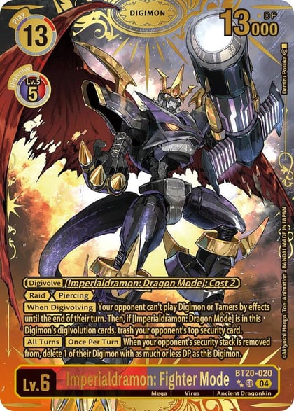 Imperialdramon: Fighter Mode (Textured), Release Special Booster 2.5 BT20-020 SR