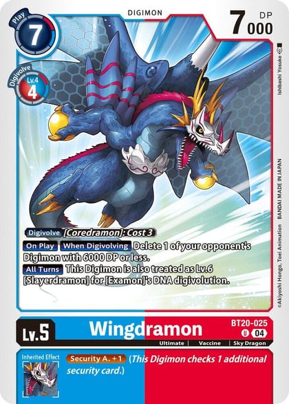 Wingdramon, Release Special Booster 2.5 BT20-025 U
