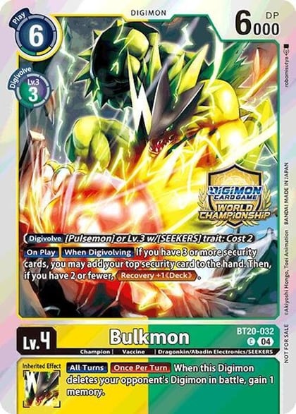 Bulkmon (Regionals 25-26 Champion Card Set Season 1), Release Special Booster 2.5 BT20-032 C