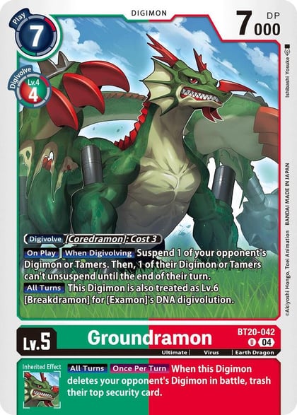 Groundramon, Release Special Booster 2.5 BT20-042 U