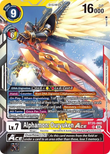 Alphamon: Ouryuken ACE, Release Special Booster 2.5 BT20-060 SR
