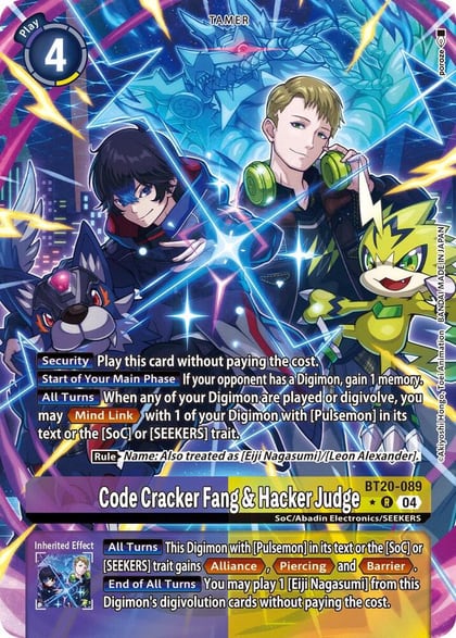 Code Cracker Fang & Hacker Judge (Alternate Art), Release Special Booster 2.5 BT20-089 R