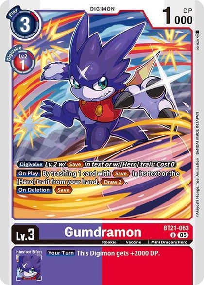 Gumdramon, World Convergence BT21-063 U