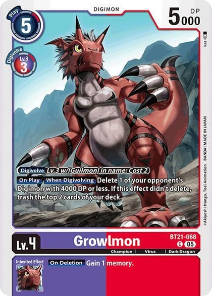 Growlmon, World Convergence BT21-068 C