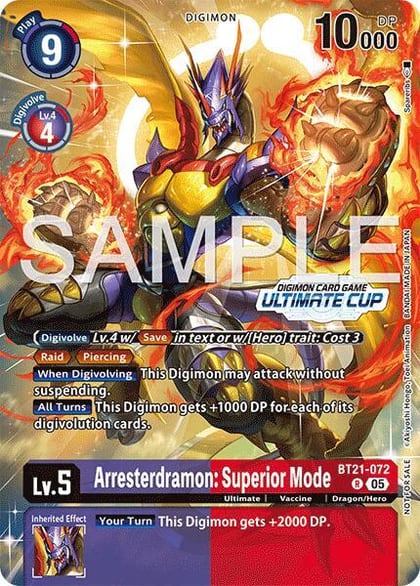 Arresterdramon: Superior Mode (Ultimate Cup 25-26 Season 2), World Convergence BT21-072 R