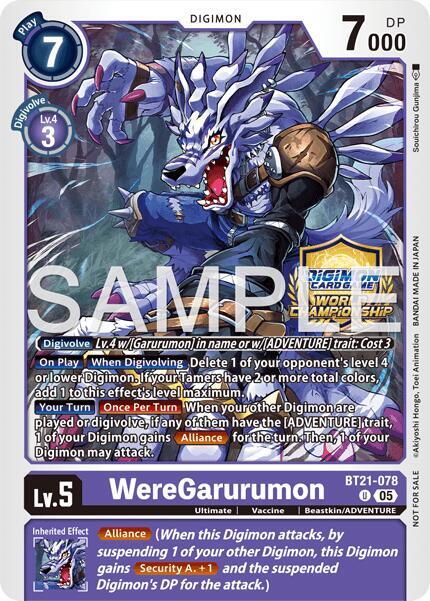 WereGarurumon (World Championship 26–27 Regionals Season 2), World Convergence BT21-078 U