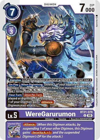 WereGarurumon, World Convergence BT21-078 U
