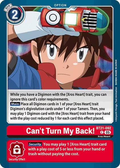Can't Turn My Back!, World Convergence BT21-092 C