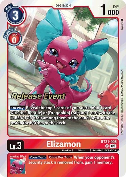 Elizamon, World Convergence Release Event Cards BT21-008 R
