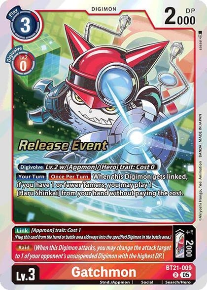 Gatchmon, World Convergence Release Event Cards BT21-009 R