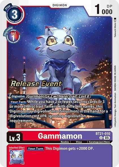 Gammamon, World Convergence Release Event Cards BT21-010 U