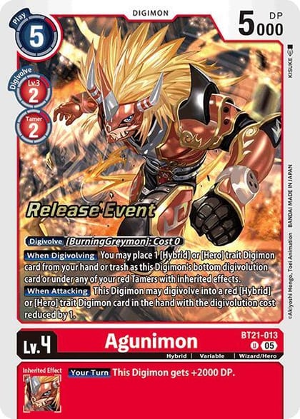 Agunimon, World Convergence Release Event Cards BT21-013 U