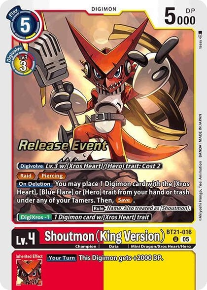 Shoutmon (King Version), World Convergence Release Event Cards BT21-016 U