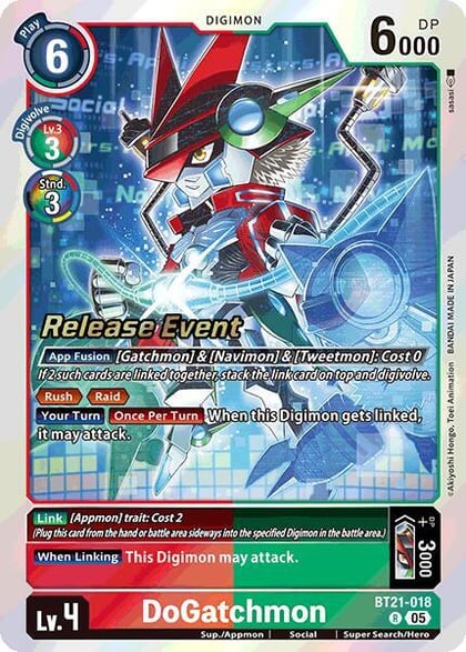 DoGatchmon, World Convergence Release Event Cards BT21-018 R