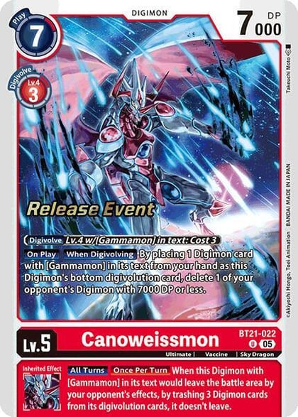 Canoweissmon, World Convergence Release Event Cards BT21-022 U