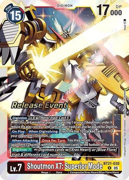Shoutmon X7: Superior Mode, World Convergence Release Event Cards BT21-030 R
