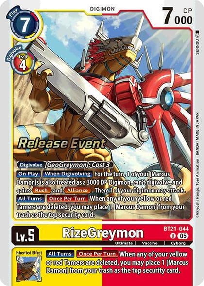 RizeGreymon, World Convergence Release Event Cards BT21-044 U