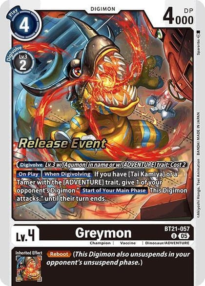Greymon, World Convergence Release Event Cards BT21-057 U