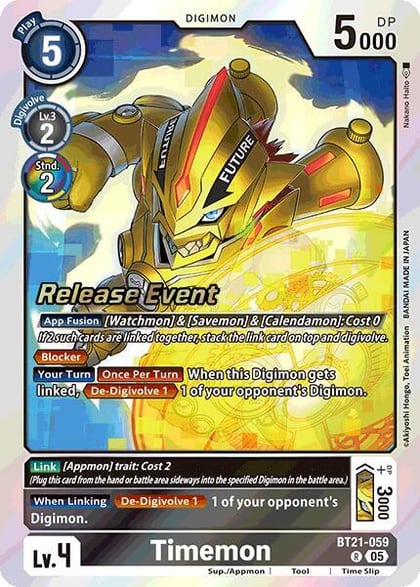 Timemon, World Convergence Release Event Cards BT21-059 R
