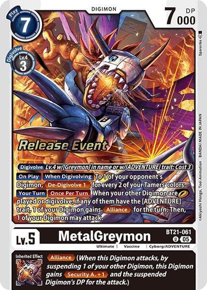 MetalGreymon, World Convergence Release Event Cards BT21-061 U