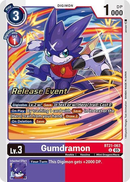 Gumdramon, World Convergence Release Event Cards BT21-063 U