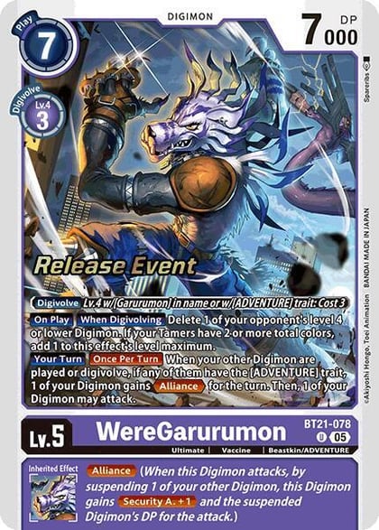 WereGarurumon, World Convergence Release Event Cards BT21-078 U