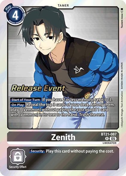 Zenith, World Convergence Release Event Cards BT21-087 R