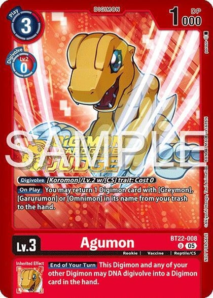 Agumon (Judge Pack 2025 Wave 2), Cyber Eden BT22-008 U