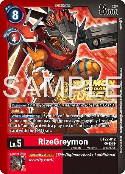 RizeGreymon (Judge Pack 2025 Wave 2), Cyber Eden BT22-012 C