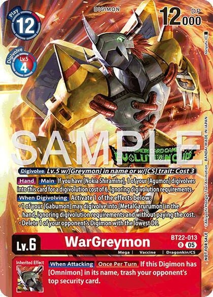 WarGreymon (Evolution Cup 2025 Vol. 3 Top 4), Cyber Eden BT22-013 R