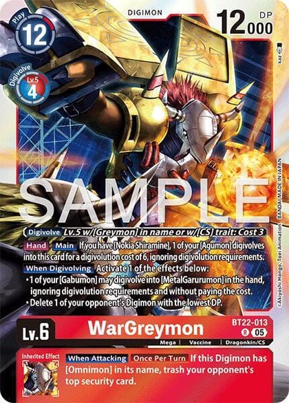 WarGreymon, Cyber Eden BT22-013 R