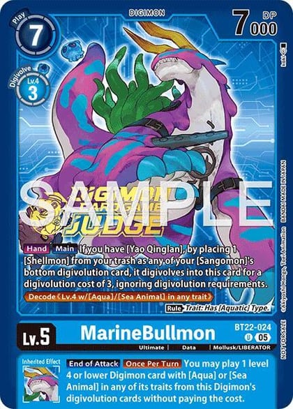 MarineBullmon (Judge Pack 9), Cyber Eden BT22-024 U