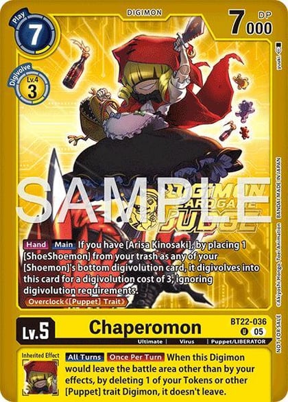Chaperomon (Judge Pack 9), Cyber Eden BT22-036 U