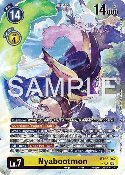 Nyabootmon (Alternate Art), Cyber Eden BT22-042 SR