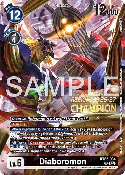 Diaboromon (Regionals 26-27 Season 1 Champion), Cyber Eden BT22-064 R