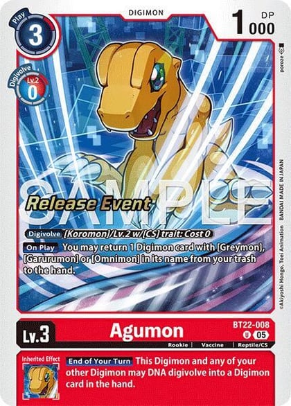 Agumon, Cyber Eden Release Event Cards BT22-008 U
