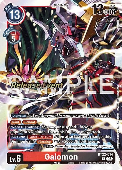 Gaiomon, Cyber Eden Release Event Cards BT22-014 R