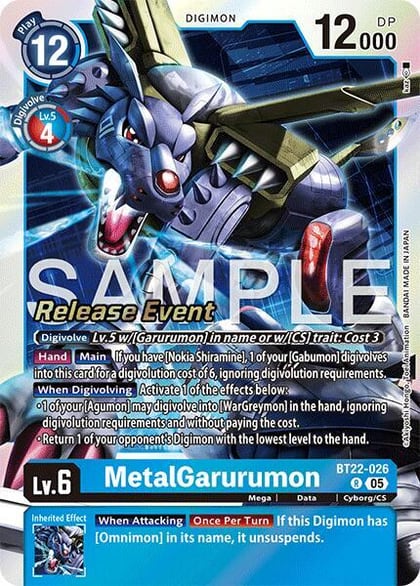 MetalGarurumon, Cyber Eden Release Event Cards BT22-026 R