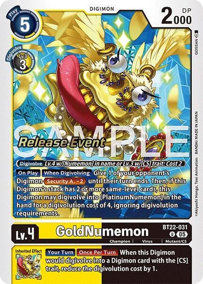 GoldNumemon, Cyber Eden Release Event Cards BT22-031 U