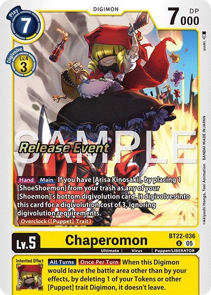 Chaperomon, Cyber Eden Release Event Cards BT22-036 U