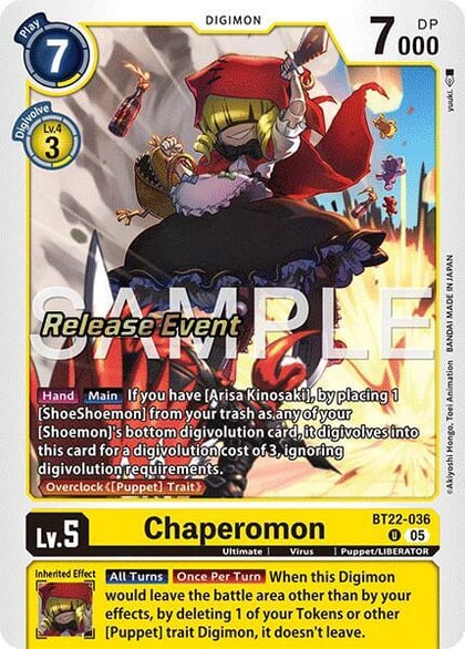 Chaperomon, Cyber Eden Release Event Cards BT22-036 U