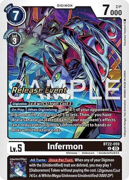 Infermon, Cyber Eden Release Event Cards BT22-059 U